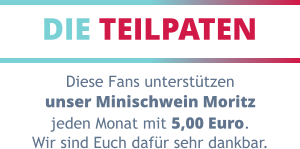 DIE TEILPATEN Diese Fans unterstützen unser Minischwein Moritz jeden Monat mit 5,00 Euro. Wir sind Euch dafür sehr dankbar.