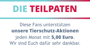 DIE TEILPATEN Diese Fans unterstützen unsere Tierschutz-Aktionen jeden Monat mit 5,00 Euro. Wir sind Euch dafür sehr dankbar.